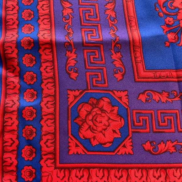 Vintage Versace Baroque Silk Scarf – 34" Square - Picture 9 of 12